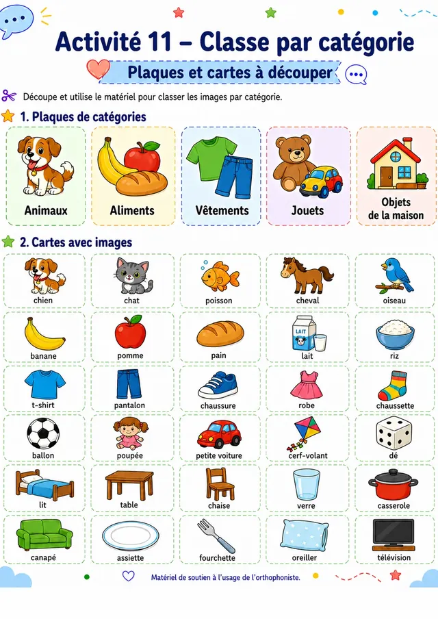 Vocabulaire et catégories